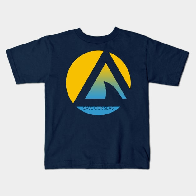 save our seas tricircle Kids T-Shirt by somatosis